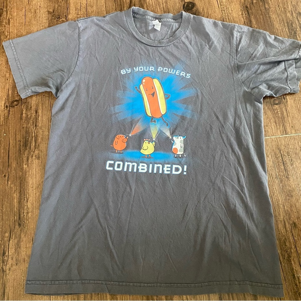 American Apparel Gray Graphic Tee with Fun Design